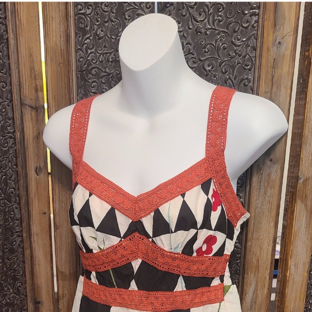 Boho Butterfly Print Sundress – Sleeveless with Crochet Trim – Size S - Picture 6 of 7